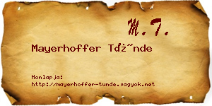 Mayerhoffer Tünde névjegykártya
